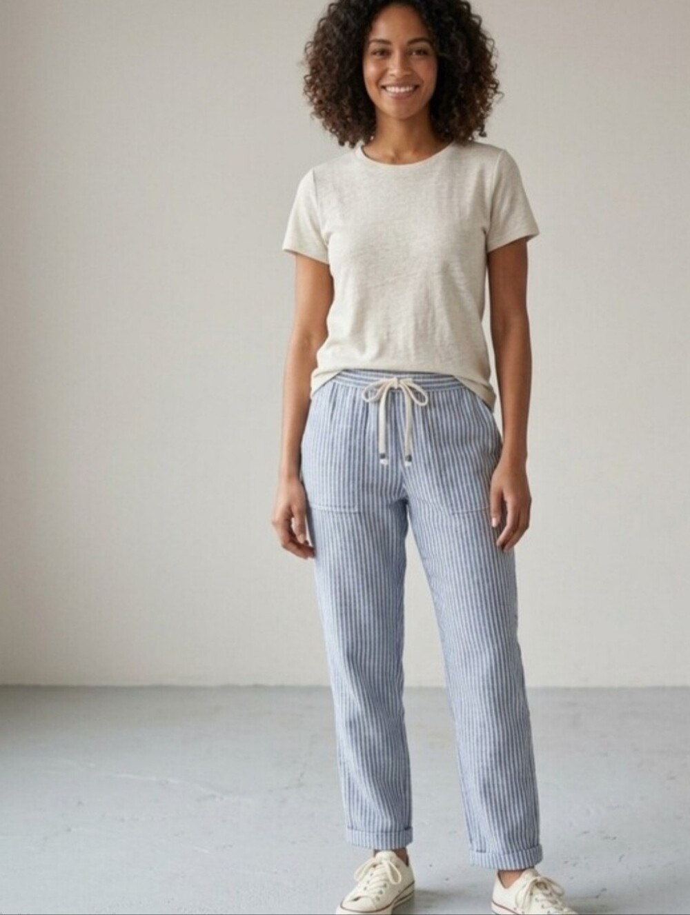 NWOT Linen Cotton Striped Pants by Natural Reflections